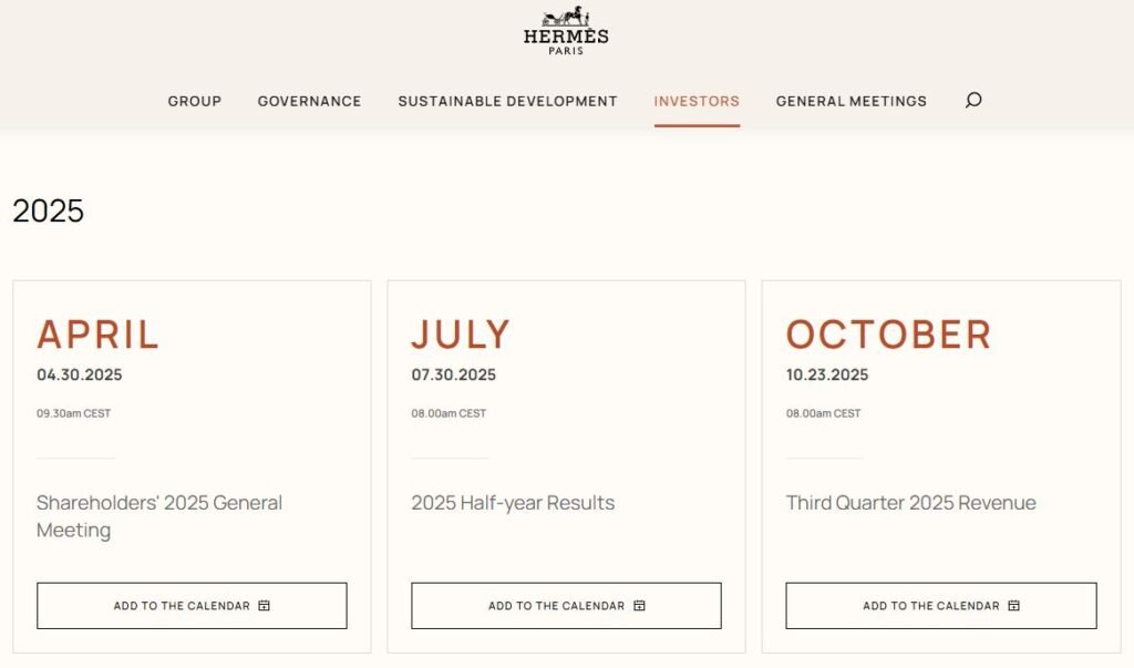 Hermès - Calendar 2025